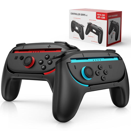 Lmcpa Joy-Con Grips for Nintendo Switch 2 (2025), Ergonomic Anti-Slip Handle Kit Accessories for Switch New Gen 2025 Joy Cons Controller, 2 Pack (Black)